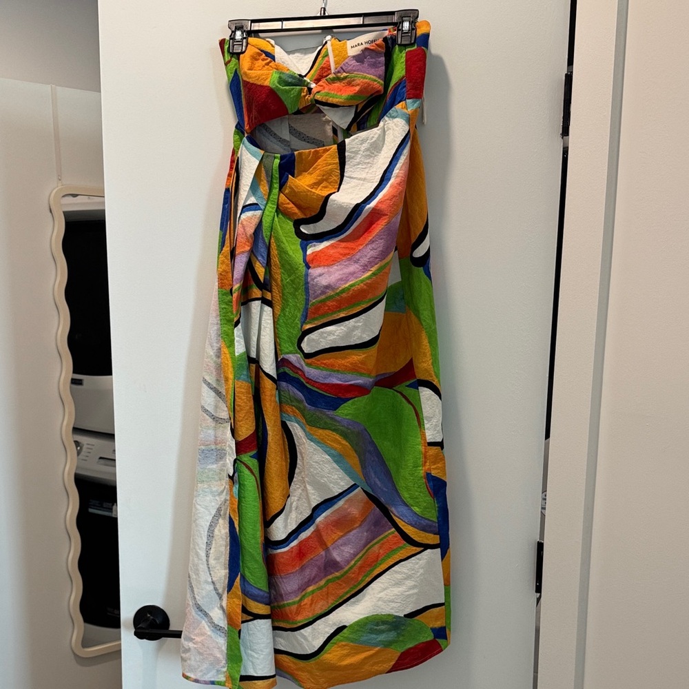 Mara Hoffman Multicolor Abstract Strapless Maxi Dress